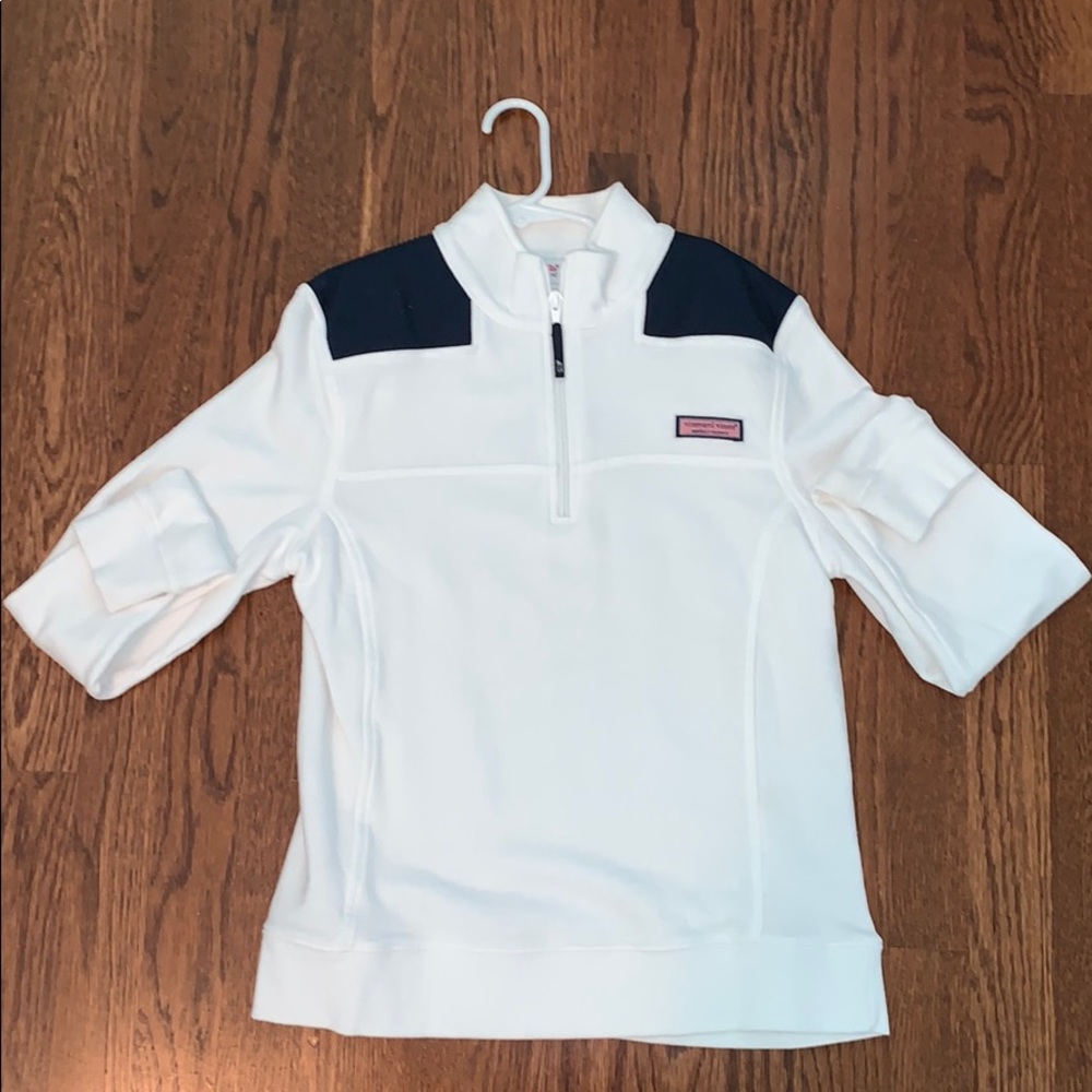 White/ navy vineyard vines quarter zip